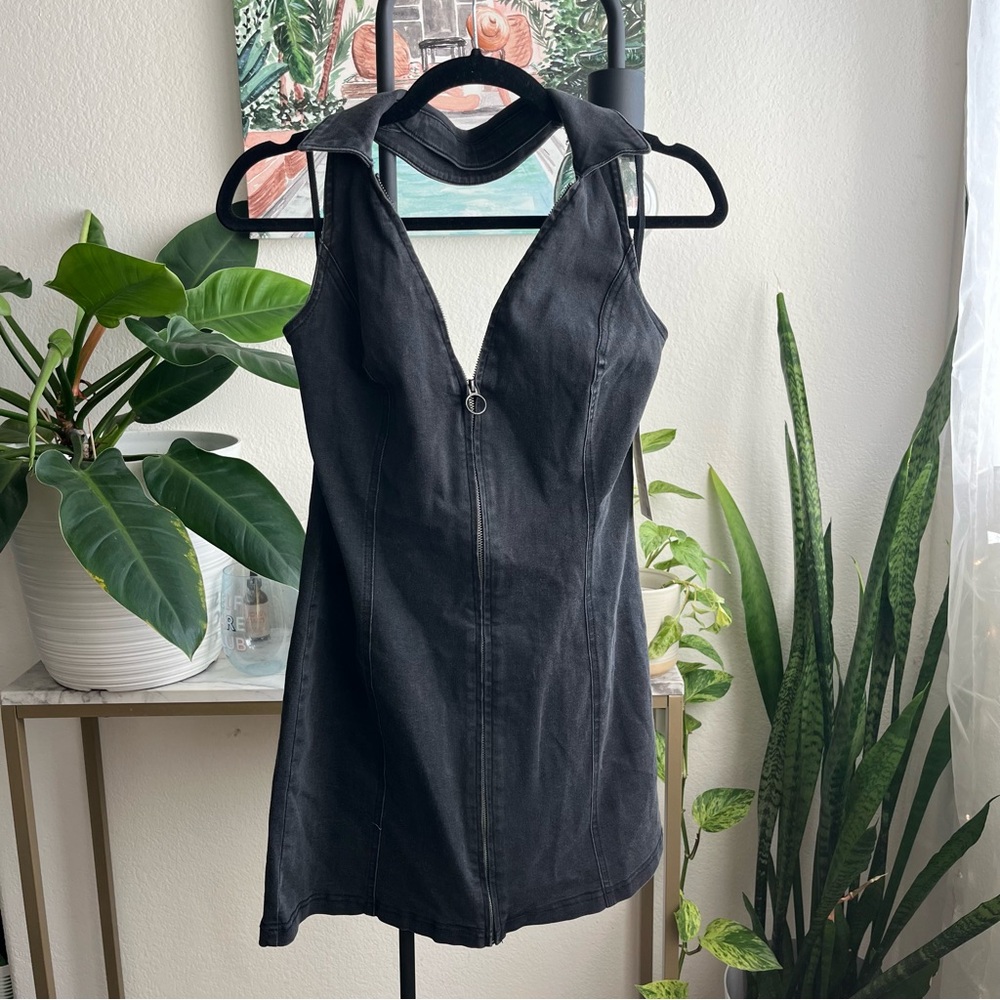 Brand new urban outfitters Black denim halter dress